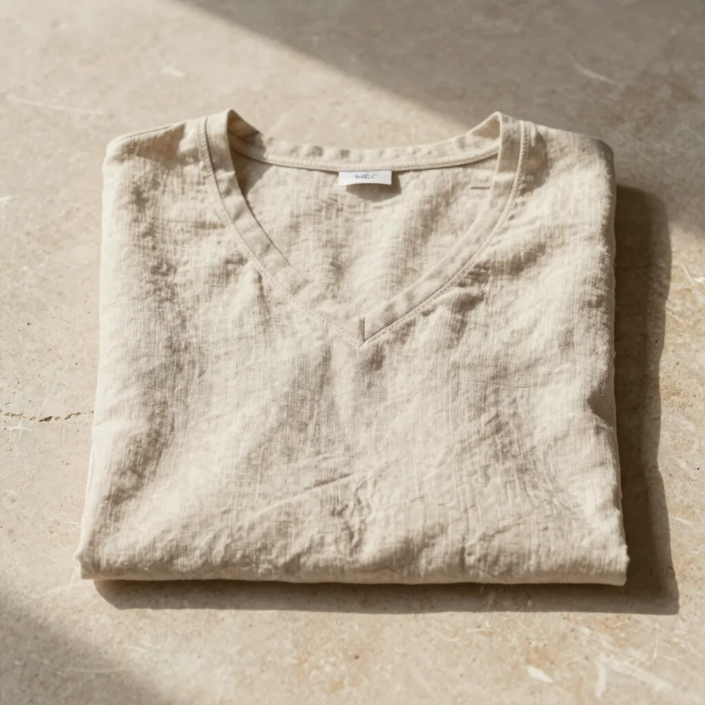 The Linen-Blend V-Neck Tee
